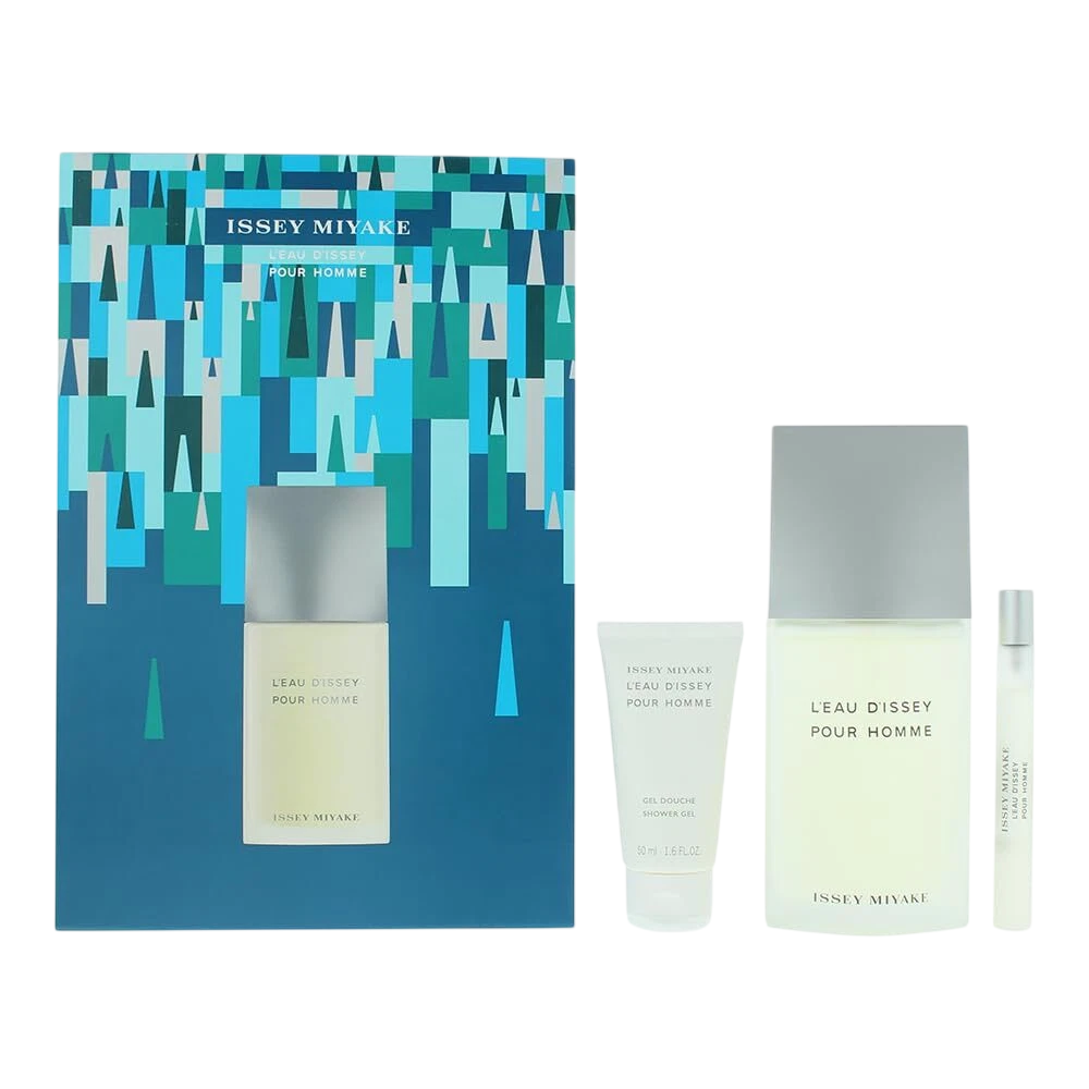Issey Miyake Set L'Eau D'Issey Pour Homme 125ml + Shower Gel + Damen Eau de Toilette 10ml