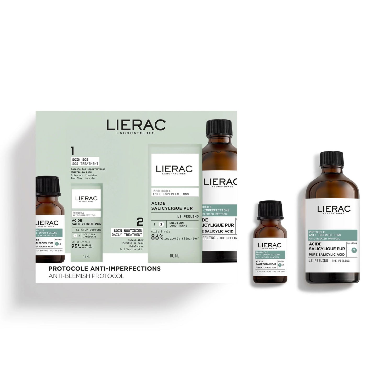 Lierac Hautpflegeset Set Lierac: Anti-Blemish Protocol Stop Spots, Anti Spot, Local Treatment Cream, For Face, 15 ml + Anti-B
