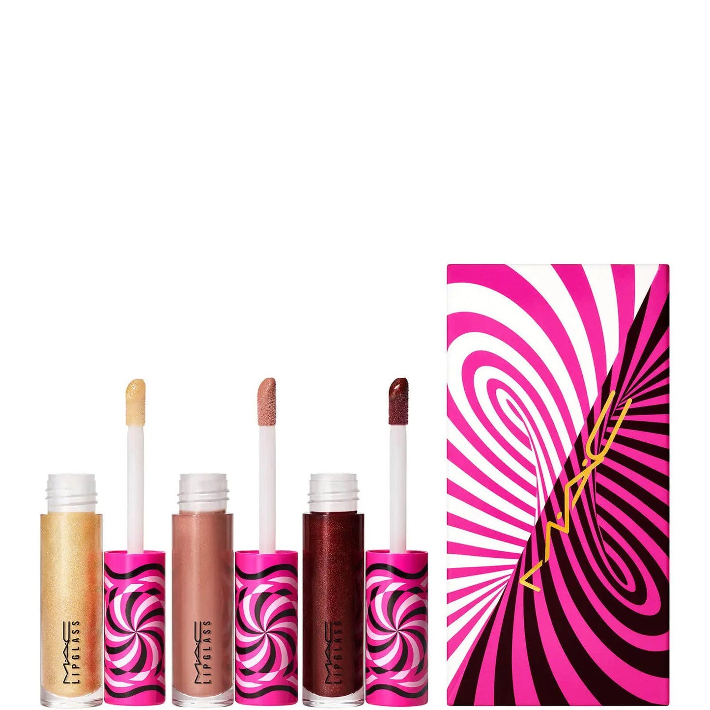MAC Schminkset Tiny Tricks Set MAC: Lipglass, Lip Gloss, Optical Delusion, 2.4 g + Lipglass, Lip Gloss, Tiktalk of the Town,