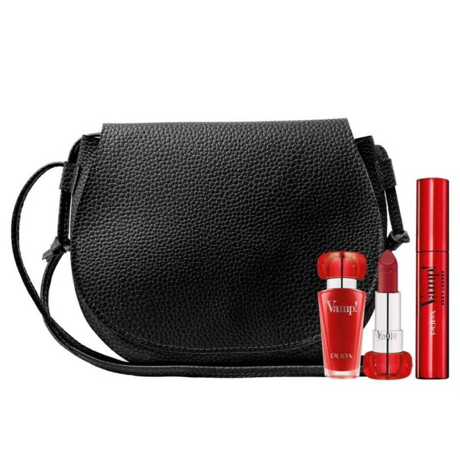 Pupa Schminkset Set Pupa: Vamp!, Paraben-Free, Volume, Cream Lipstick, 301, Intense Red, 3.5 g + Vamp! Sexy Lashes, Paraben-F