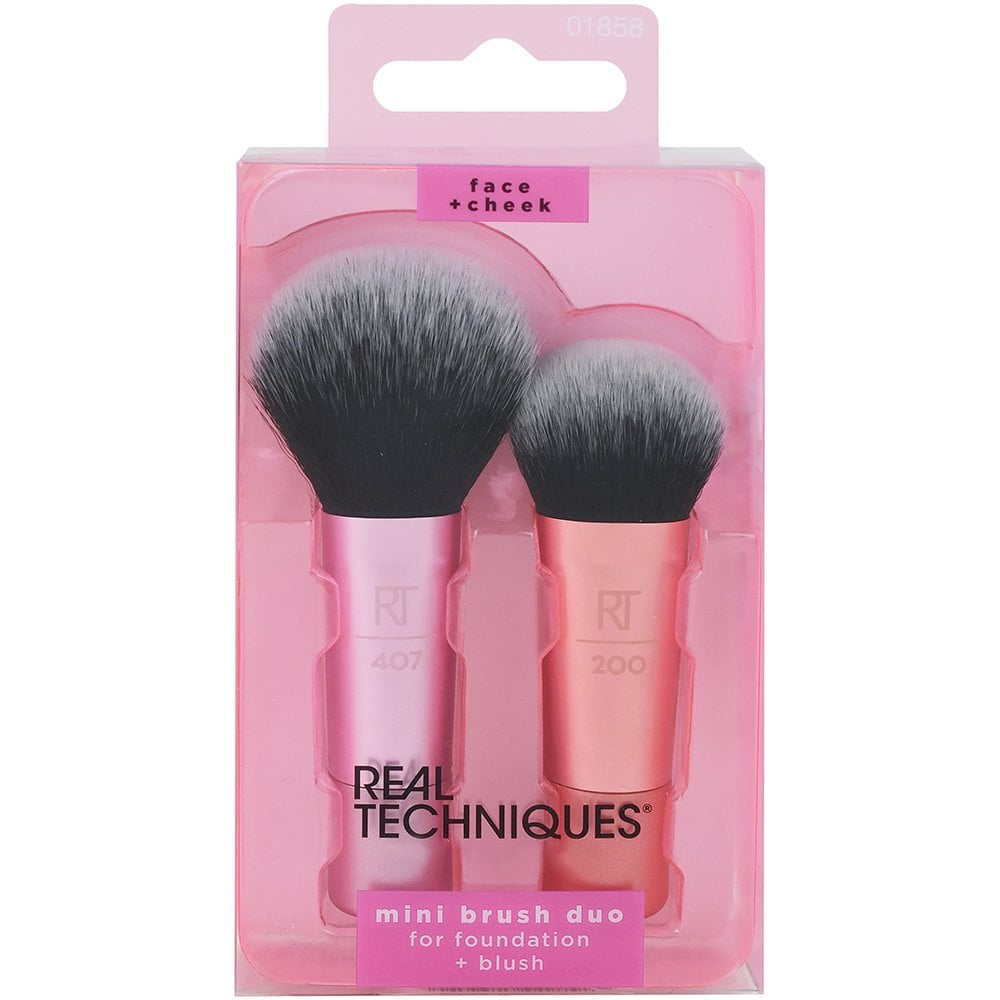Real Techniques Rougepinsel Set Real Techniques: Mini, Blush Brush, RT200 + Mini, Foundation Brush, RT407 Regular