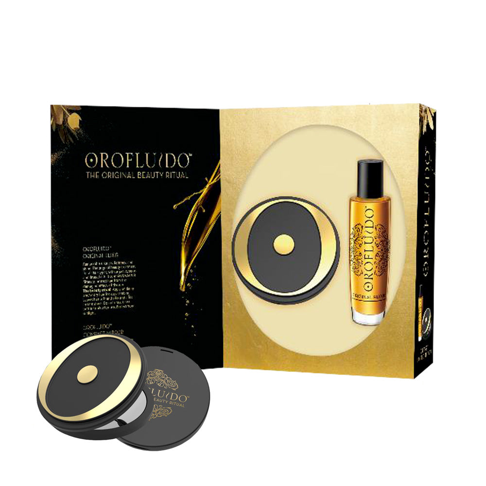 Revlon Haarpflegeset Set Revlon: Orofluido, Hair Oil, For Hydrate/Detangle & Shine, 100 ml + Compact Mirror, Black Regular