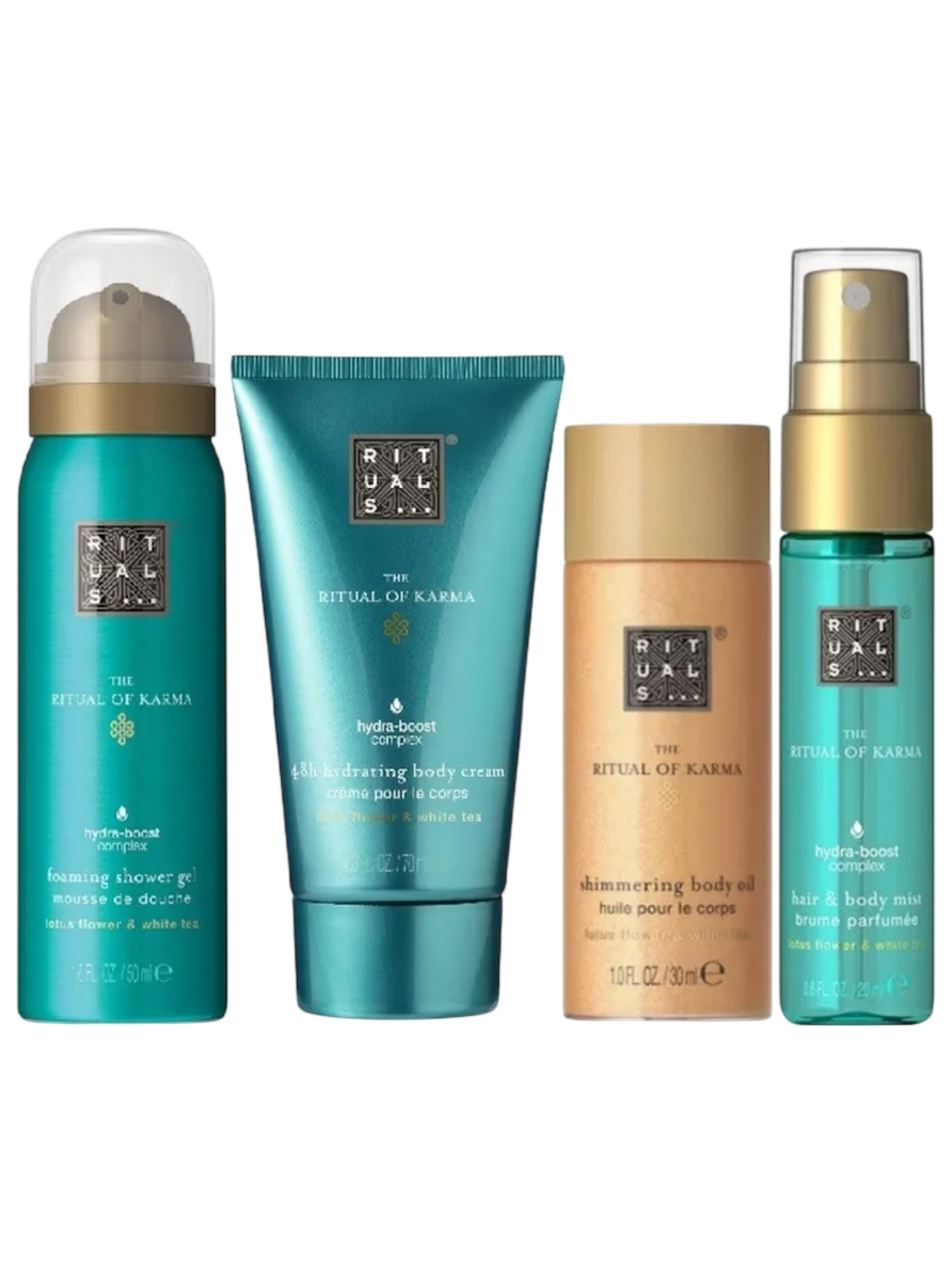 Rituals Hautpflegeset Set Rituals: The Ritual Of Karma, Shower Mousse, 50 ml + The Ritual Of Karma, Shimmer, Body Oil, 30 ml