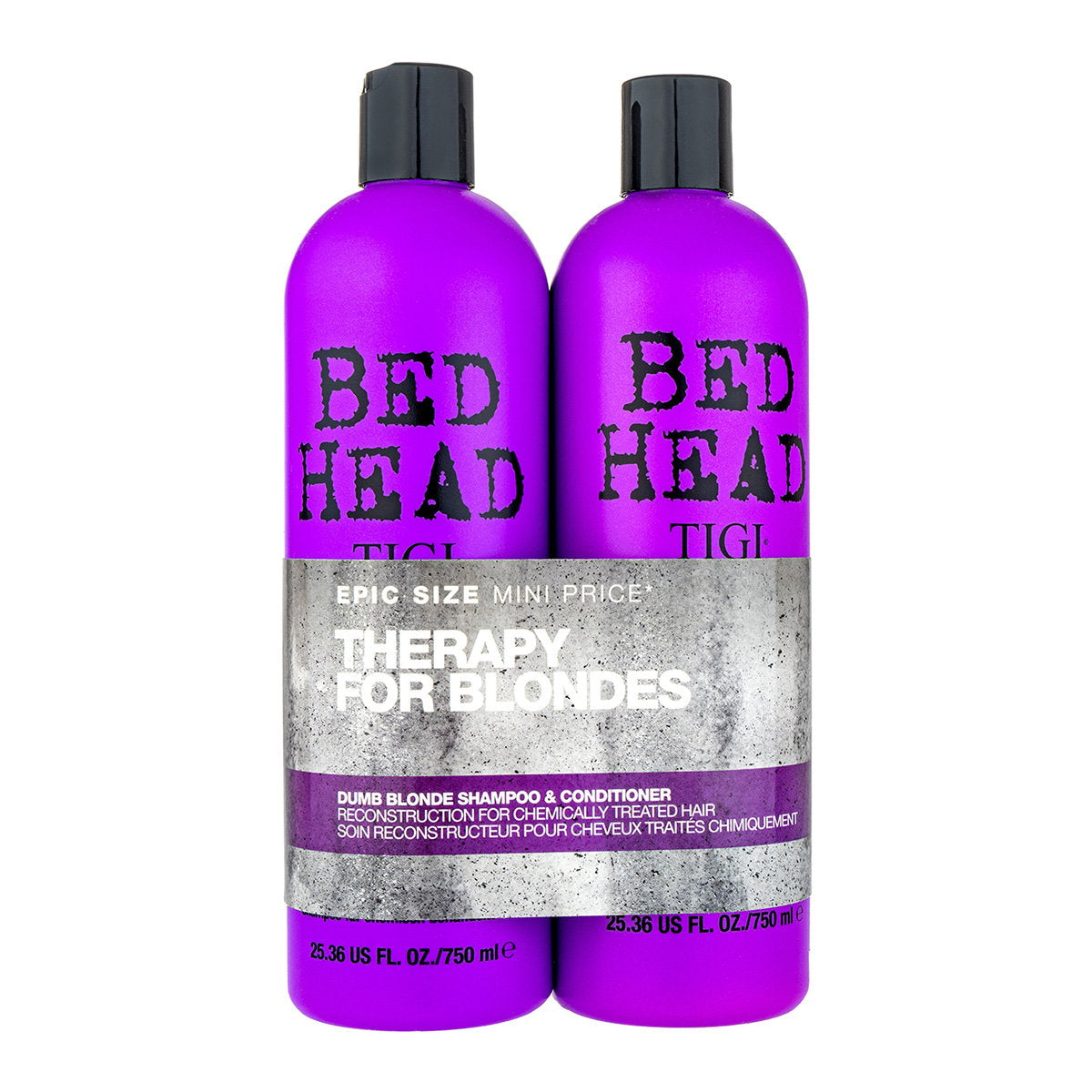 Tigi Haarpflegeset Set Tigi: Bed Head Dumb Blonde, Hair Shampoo, 750 ml + Bed Head Dumb Blonde, Keratin, Hair Conditioner, Re