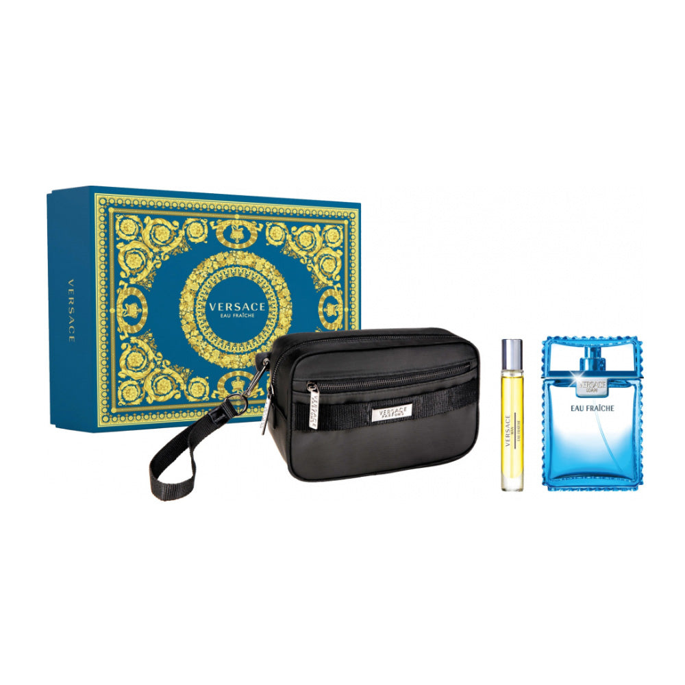 Versace Eau Fraiche For Men Duftset 100 ml + 10 ml mit elegantem Textil-Etui
