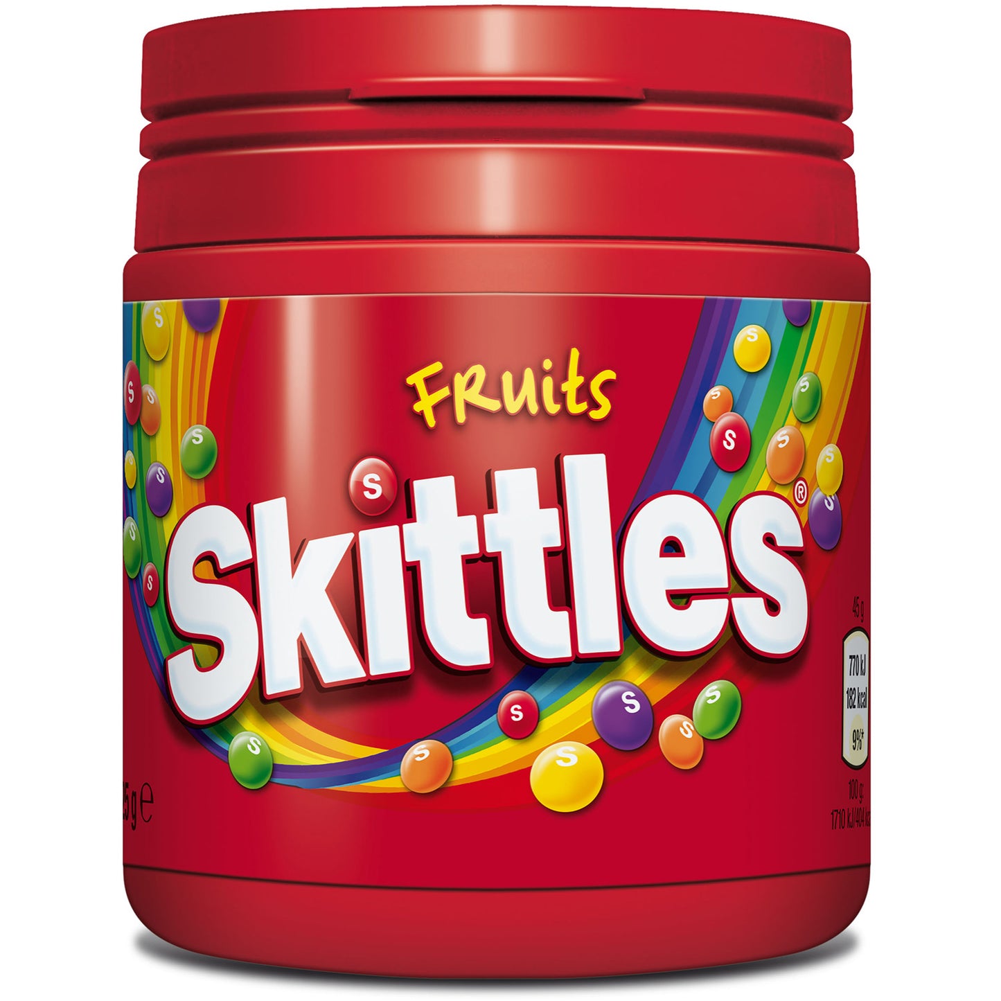 Skittles Fruits 125g Kaudragees in praktischer Vorratsdose. - Candyshop.ch