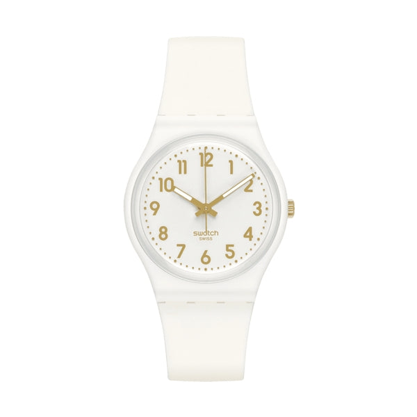 SWATCH WHITE BISHOP SO28W106-S14 Armbanduhr 34 mm Weiss ansicht-3