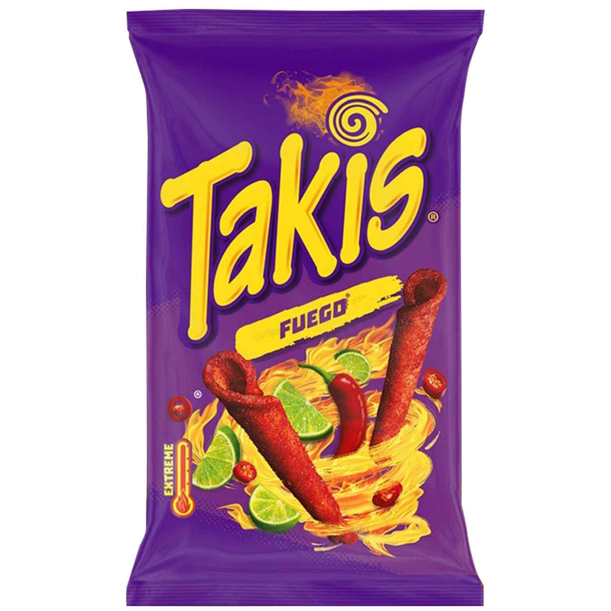 Takis Fuego 100g Gerollte Maischips mit Chili-Limetten-Geschmack