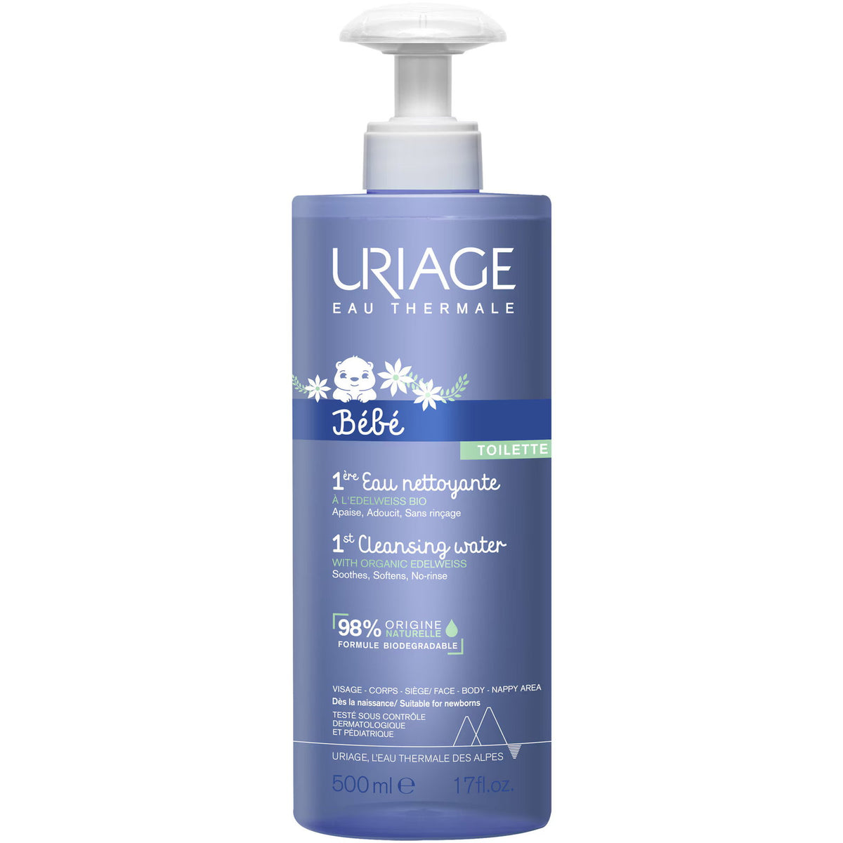 Uriage Uriage, Bebe, Reinigung, Mizellenwasser, Für alle Hauttypen, 500 ml Regular