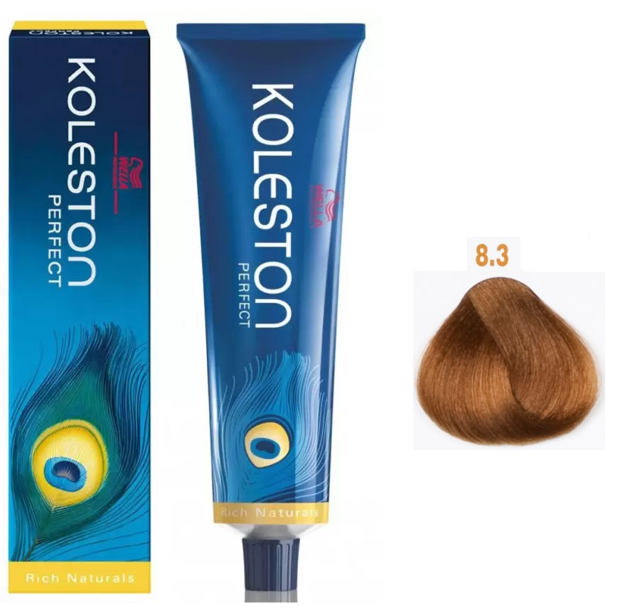 Wella Professionals, Koleston Perfect, Permanente Haarfarbe, 8/3 Light Blonde Gold, 60 ml