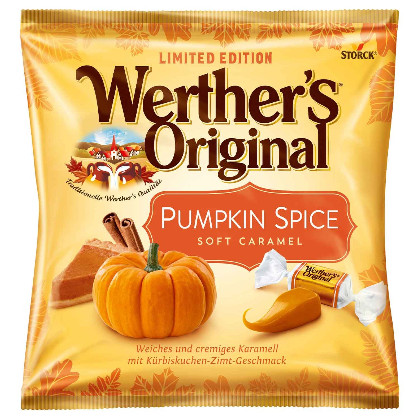 Werther's Original Soft Caramel Pumpkin Spice 180g weiche karamellbonbons mit Pumkin-Spice-Geschmack