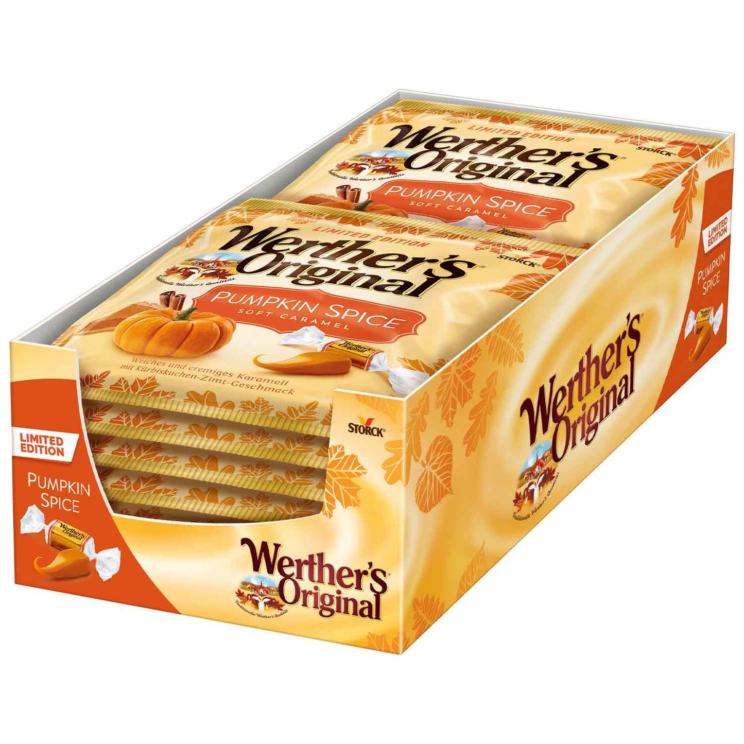 Werther's Original Soft Caramel Pumpkin Spice 180g weiche karamellbonbons mit Pumkin-Spice-Geschmack