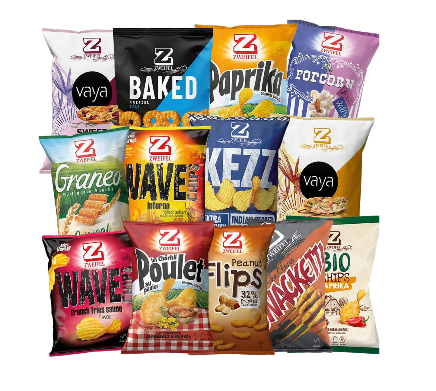 Best of Zweifel Chips Mystery Box mit 12 Bestsellern - Candyshop.ch