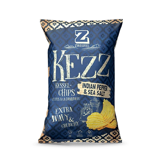 Zweifel Kessel Chips Extra Crunchy Indian Pepper & Sea Salt 110g - Candyshop.ch