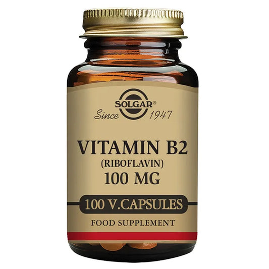 SOLGAR Vitamin B2 Riboflavin 100 mg 100 Kapseln Nahrungsergänzung
