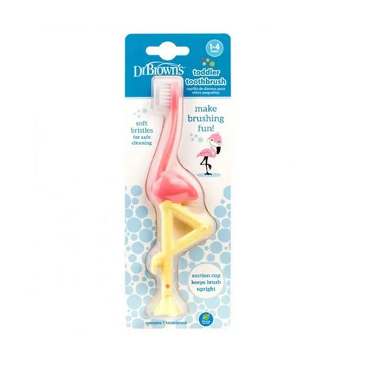 DR. BROWN'S Kinderzahnbürste Flamingo für 1-4 Jahre Augenbrauen-Make-up