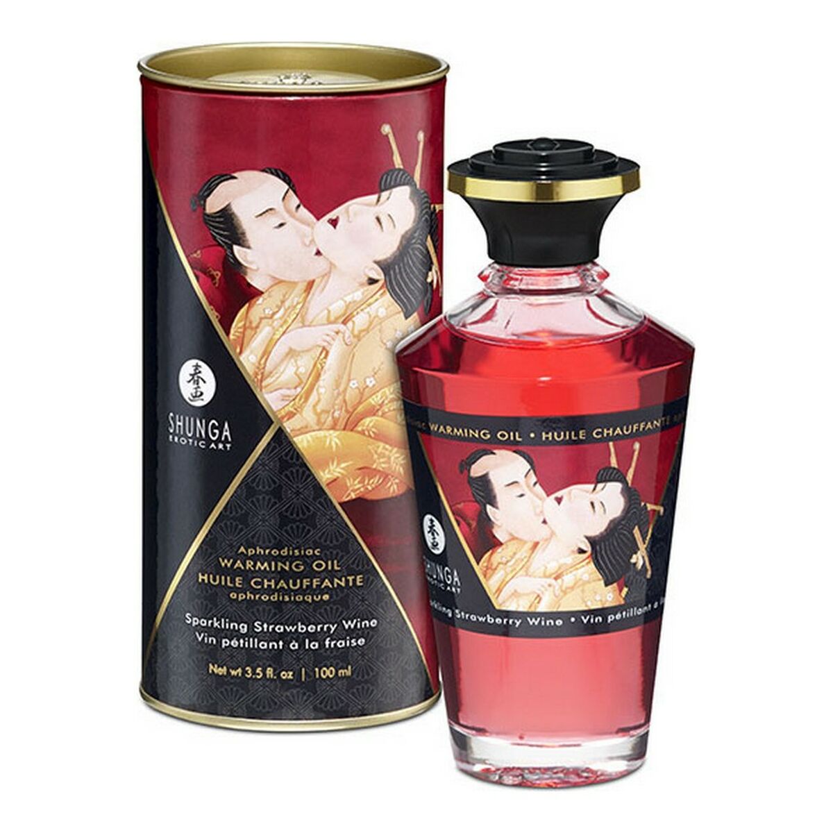 Shunga Massageöl Erdbeere (100 ml) - Erotisches Vergnügen