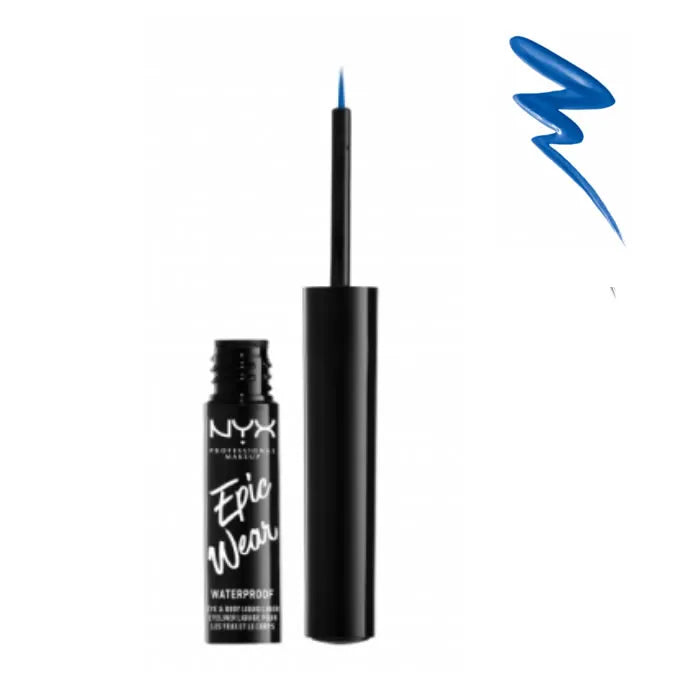 NYX NYX Epic Wear Waterproof Liquid Liner flüssig Eyeliner Farbe Sapphire Blau Kosmetik