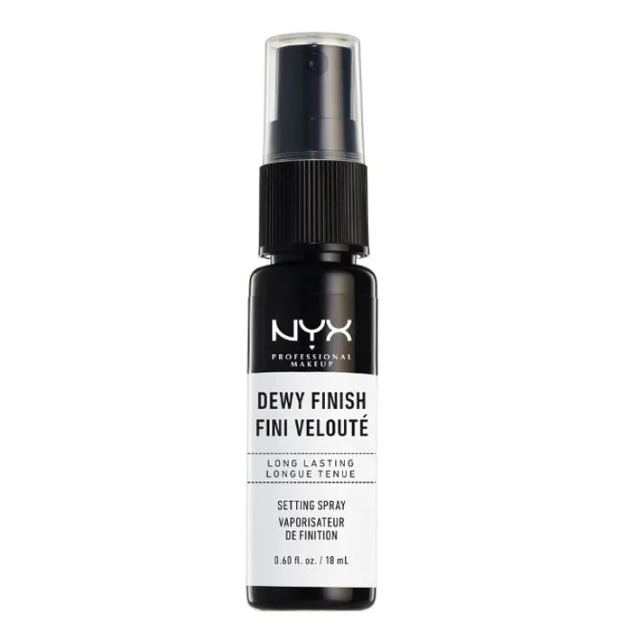 NYX NYX Dewy Finish Setting Spray Mini 18 ml Gesichtsspray für langanhaltendes Make-up Kosmetik
