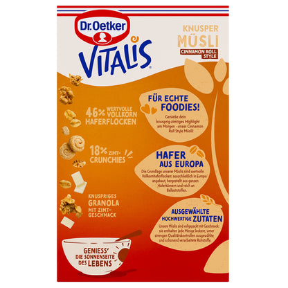 Dr Oetker Vitalis Knusper Müsli Cinnamon Roll 400g