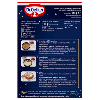 Dr Oetker Käse-Kirsch-Streuselkuchen Backmischung