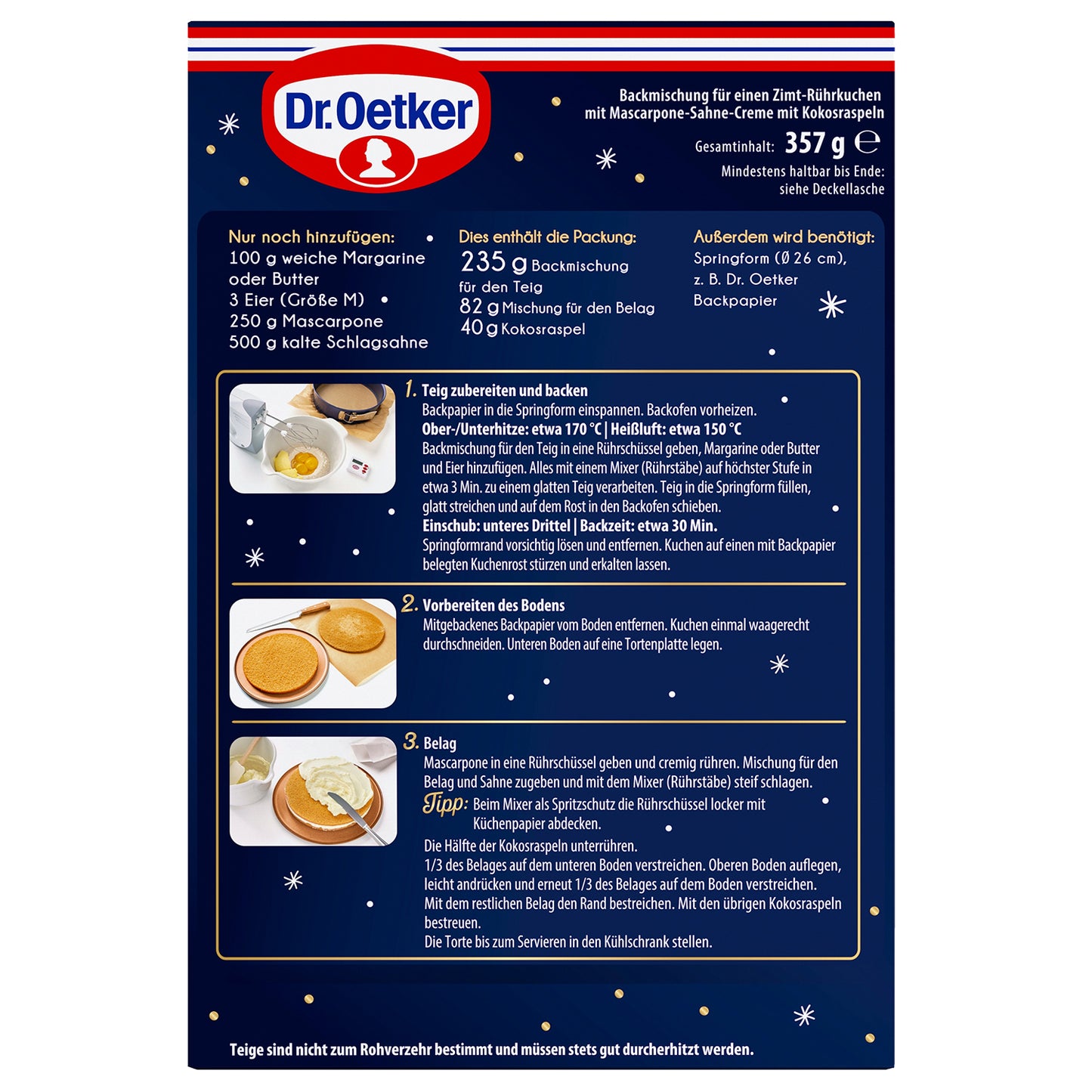 Dr Oetker Schneeflockentorte Backmischung