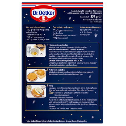 Dr Oetker Schneeflockentorte Backmischung