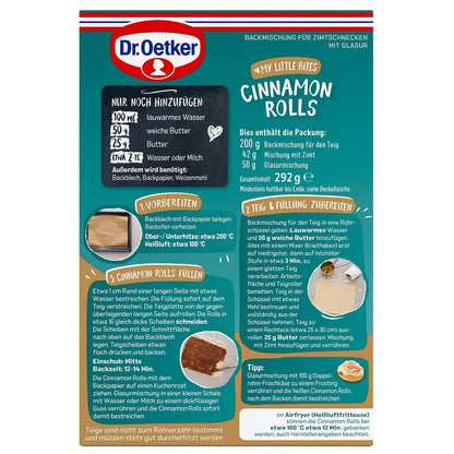 Dr. Oetker Cinnamon Rolls Backmischung Zubereitung im Air Fryer möglich