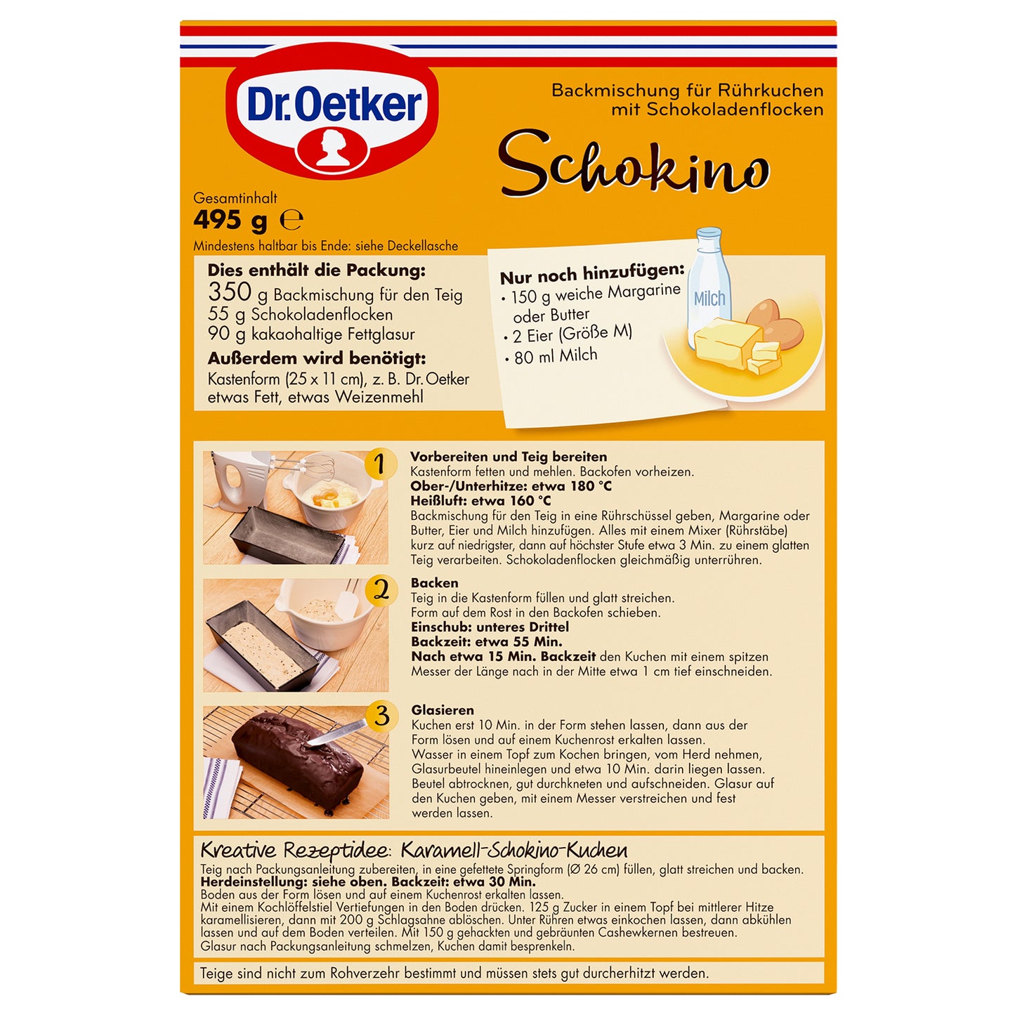 Dr Oetker Schokino Kuchen Backmischung 495g