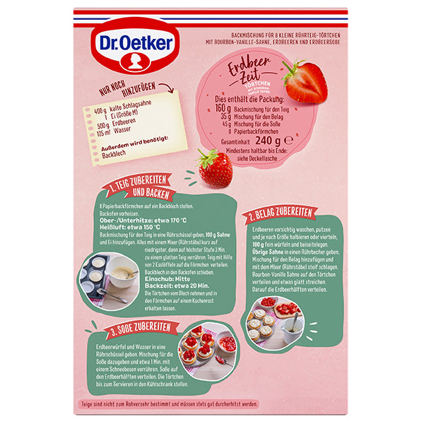 Dr Oetker Backmischung Erdbeer Zeit Törtchen