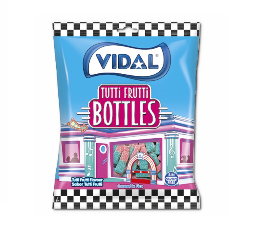 Vidal Tutti Frutti Bottle Schaumzucker Flaschen 90g
