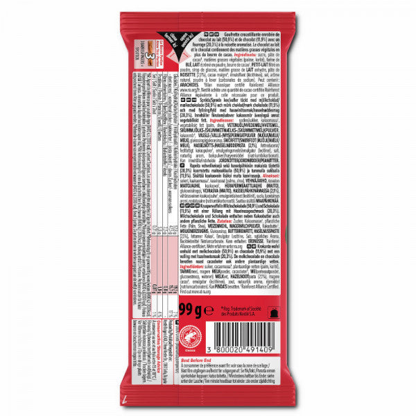 KitKat Tafel Hazelnut Schokolade 99g Tafel