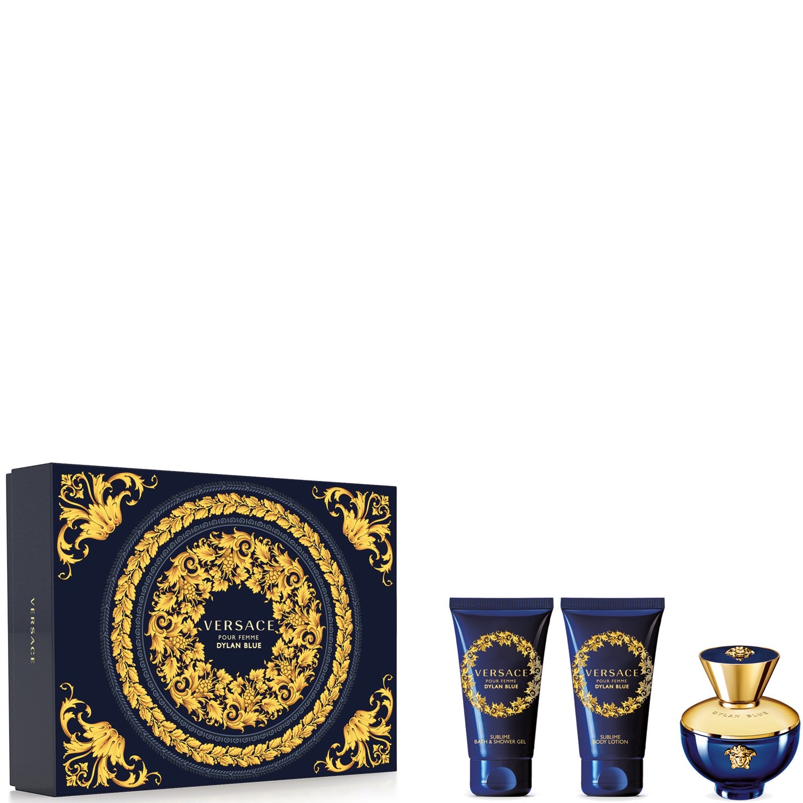 VERSACE Dylan Blue Femme Eau de Parfum Set 50 ml Shower Gel 50 ml Body Lotion 50 ml Parfüm