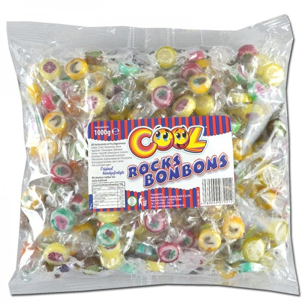 Cool Rocks Bonbons 1kg Hartkaramellen mit Fruchtgeschmack und Motiven