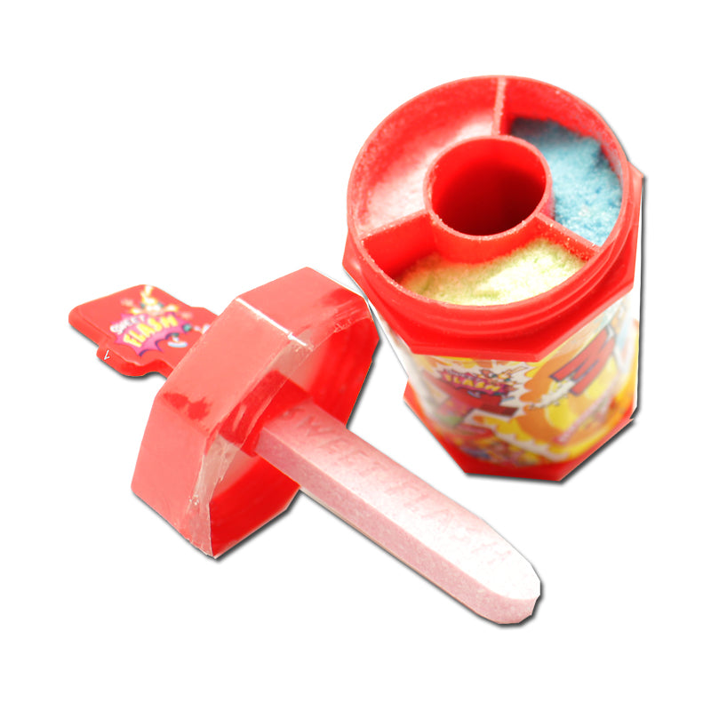 Sweet Flash Dip & Mix saure Lollipop mit Pulver zum dippen 35g – Seitenansicht