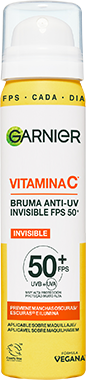 Garnier Vitamina C Bruma Anti-Uv Invisible Spf50 Previene Manchas Oscuras e Ilumina 75ml
