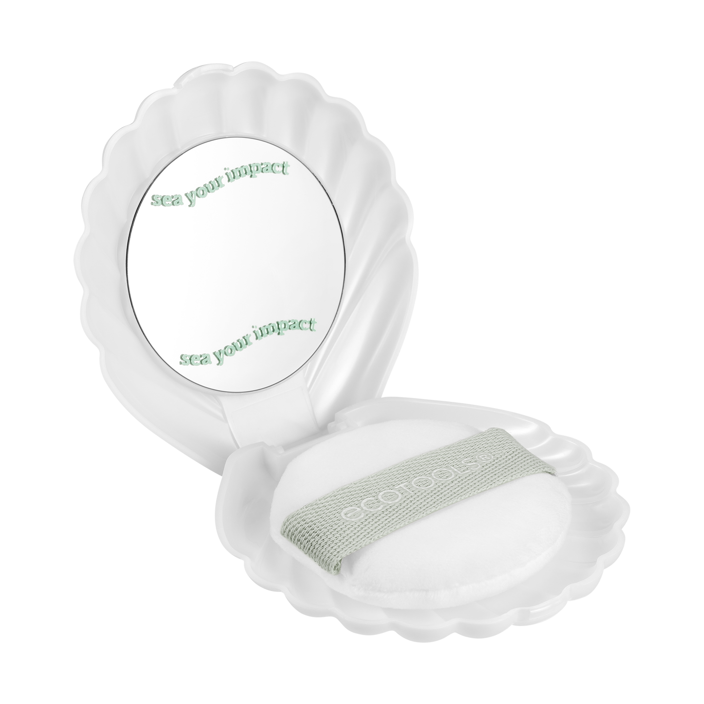 ECOTOOLS ECOTOOLS Sea Gems Pearl Puff Make-up-Pinsel mit Etui und Spiegel 2 Stück Kosmetik