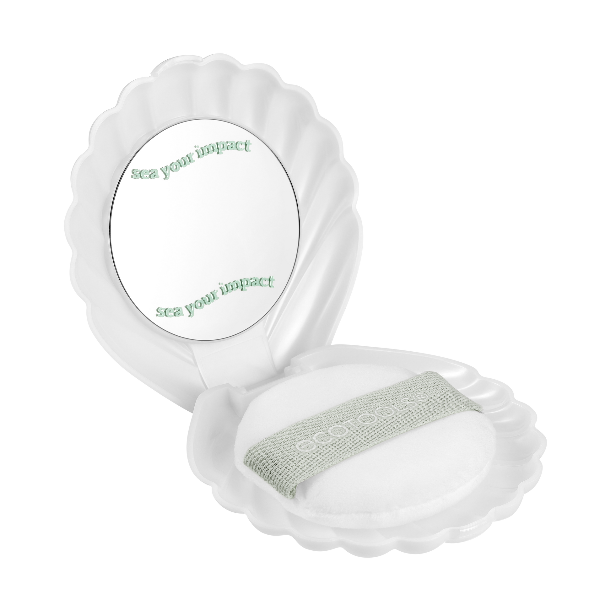 ECOTOOLS ECOTOOLS Sea Gems Pearl Puff Make-up-Pinsel mit Etui und Spiegel 2 Stück Kosmetik
