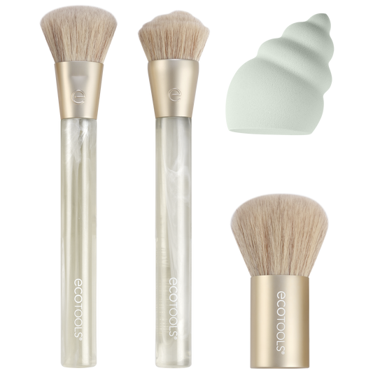 ECOTOOLS Sea Gems Make-up Pinsel und Schwämme Set 4-teilig im Etui Kosmetik