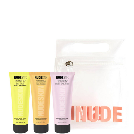 Nudestix 3-Step Citrus Renew Set Nudestix: Lemon-Aid Detox & Glow, Paraben-Free, Anti-Dullnes, Peeling Lotion, 20 ml + Nudesk