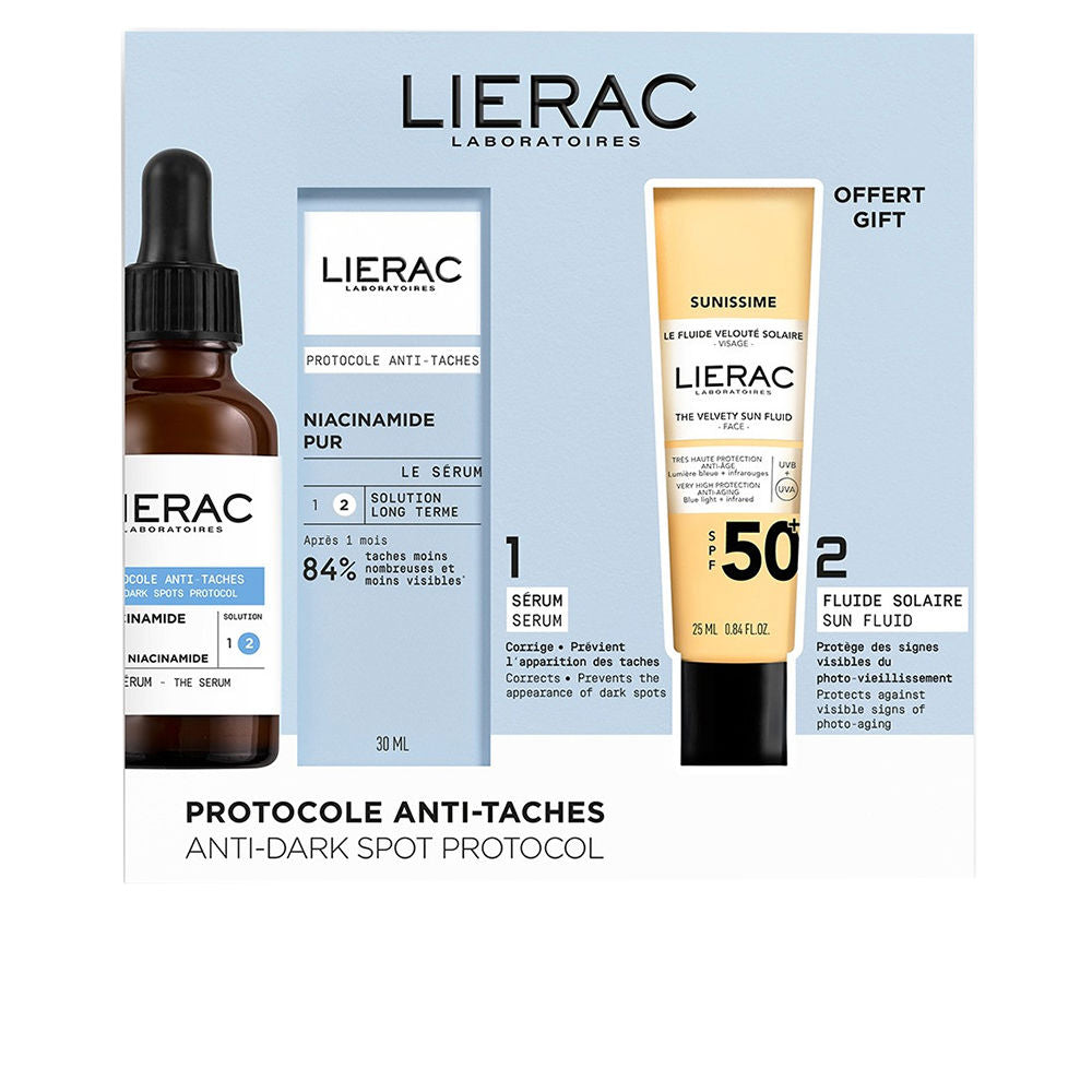 Lierac Hautpflegeset Set Lierac: Protocole, Anti-Dark Spots, Serum, For Face, 30 ml + Sunissime The Sun Velvety, Fluid, For F