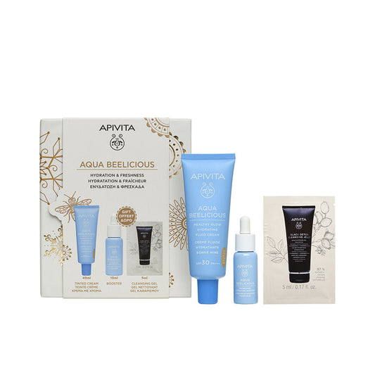 Apivita AQUA BEELICIOUS FLUID CREAM WITH TINTING SPF 30+ SET OF 3 PIECES