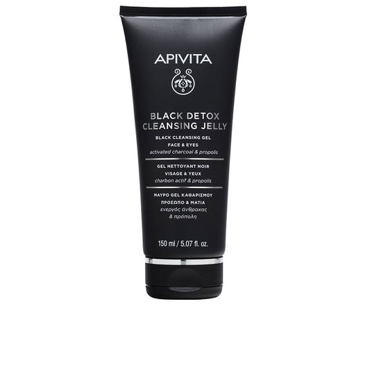 BLACK DETOX CLEANSING GEL - Natural facial cleanser with activated charcoal and propolis 150 ml