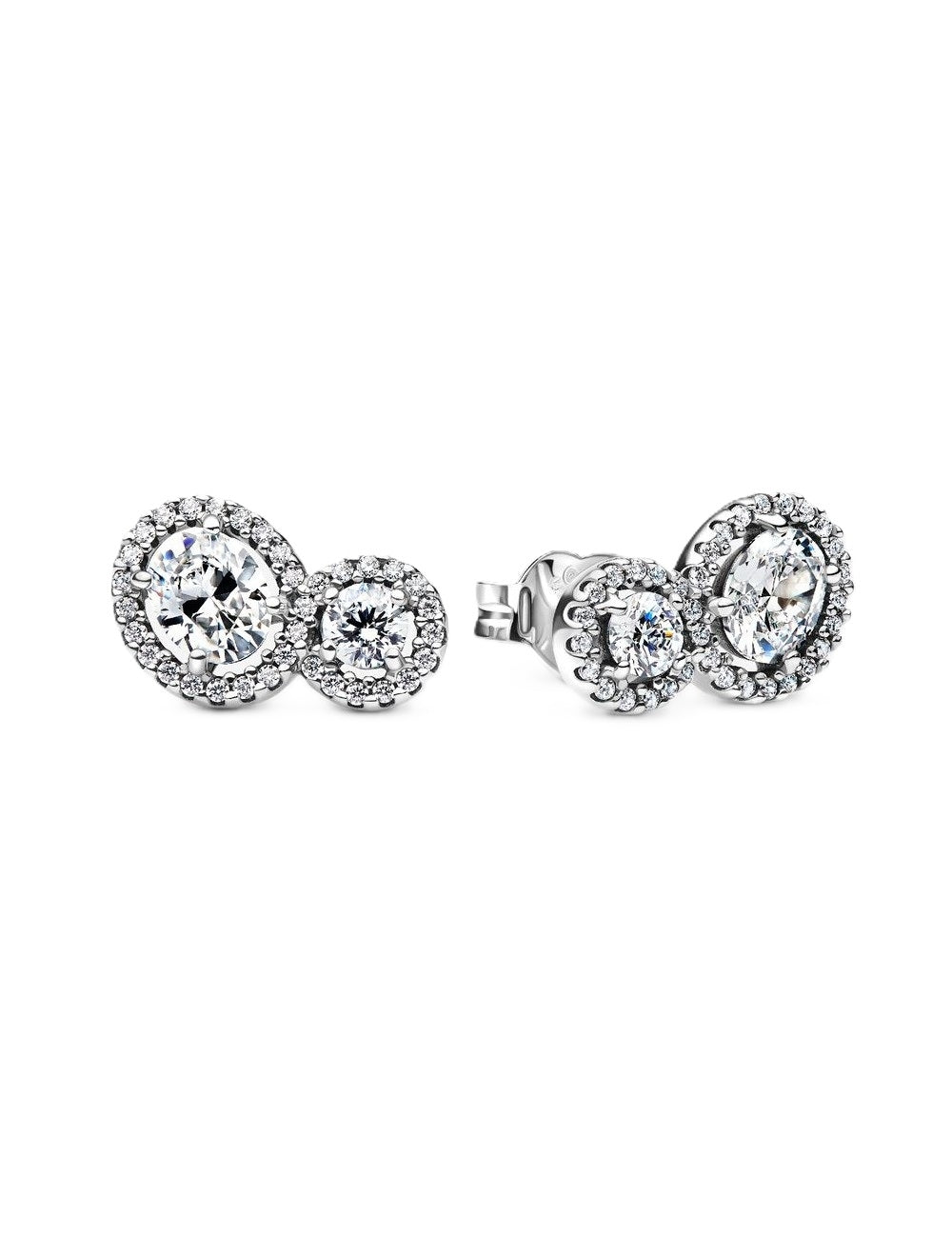 PANDORA JEWELRY Mod. HALO AND HUG STUD EARRINGS