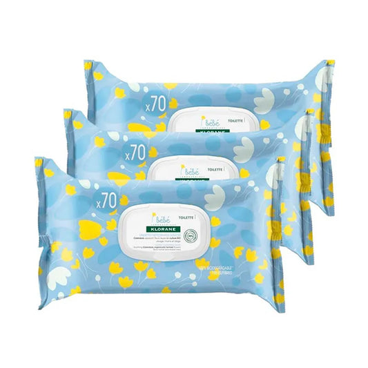 KLORANE KLORANE Baby Sanfte Reinigungstücher mit Ringelblume 3 x 70 Stück