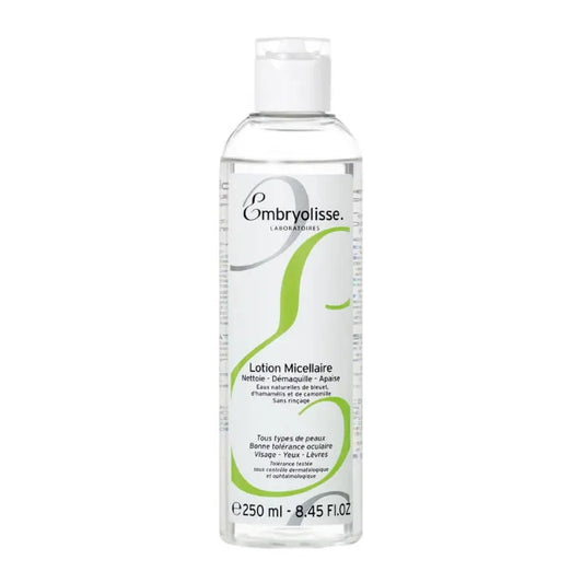 EMBRYOLISSE Micelar Lotion 250 ml sanfte Mizellen-Reinigungslotion für Gesicht und Augen Bodylotion