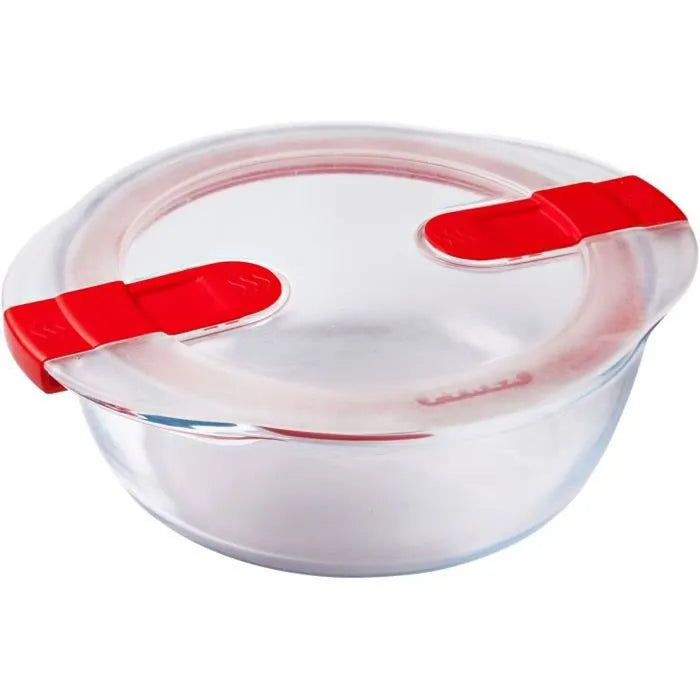 Pyrex Cook & Heat Glasbehälter 1,1 L – 3er-Set mit Deckel & Dampfventil