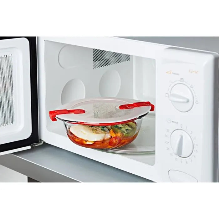 Pyrex Cook & Heat Glasbehälter 1,1 L – 3er-Set mit Deckel & Dampfventil
