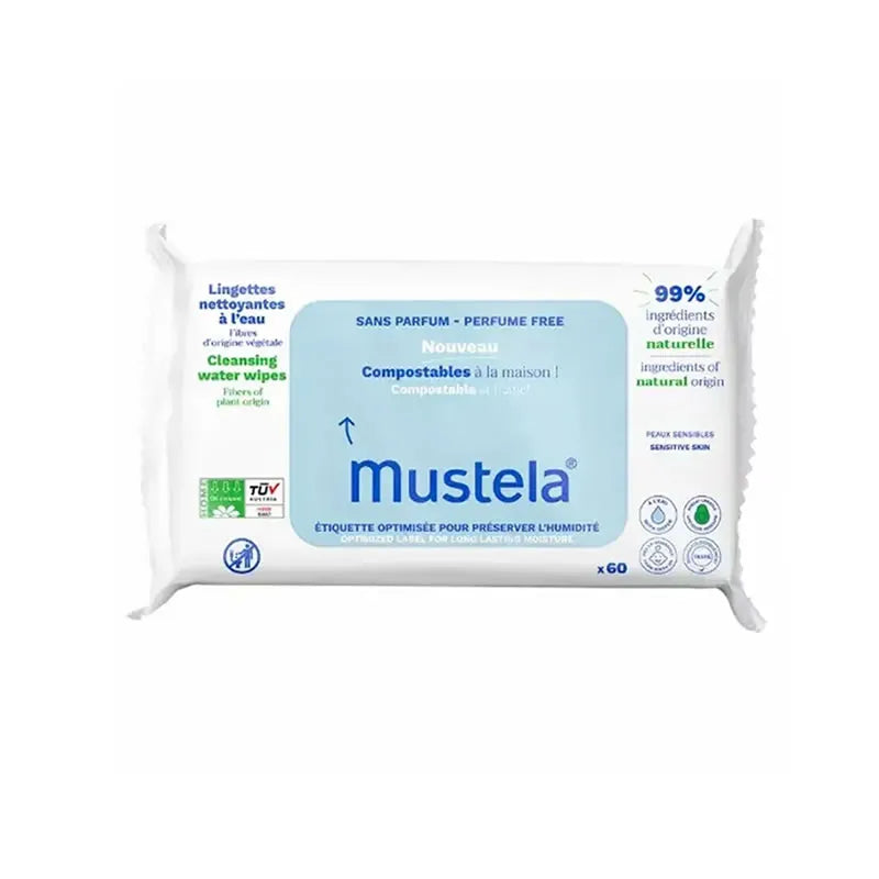 MUSTELA Mustela biologisch abbaubare Feuchttücher 60 Stück Kosmetik