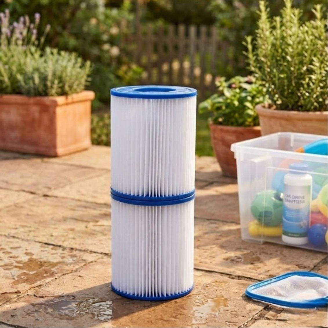 Bestway Flowclear Filterkartuschen Typ II – 2er-Pack Ø 10,6 × 13,6 cm | 58094